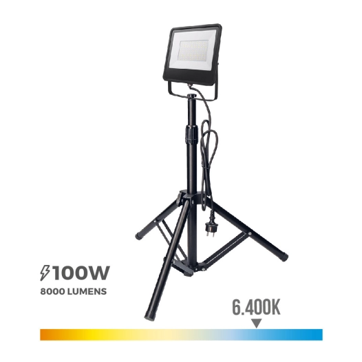 Projecteur Led Avec Tripode 100w 6400k Edm