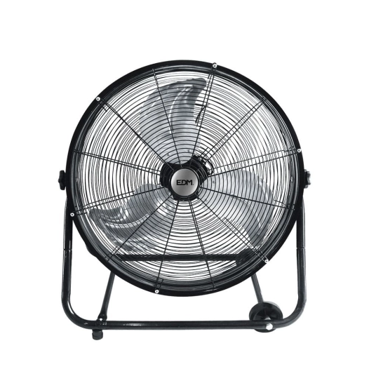 Ventilateur De Sol Industriel Avec Roues. Le Noir. Puissance: 180w Lames: Ø60x70cm Edm