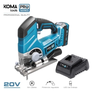 Ensemble De Scie Sauteuse 20v Avec 1 Batterie 2.0a. Et Chargeur 08772. 23x21.5cm Koma Tools Pro Series Battery