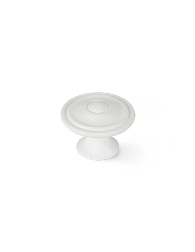 Lot 4 Boutons Ronds Pour Meuble Métal Blanc Pore Mod.3110 Ø35mm. Rei