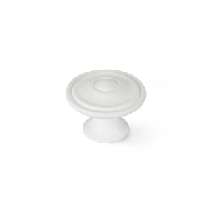 Lot 4 Boutons Ronds Pour Meuble Métal Blanc Pore Mod.3110 Ø35mm. Rei
