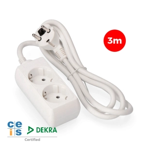 Multi-Prise 2 Bases Schuko 3m 3x1.5mm Edm
