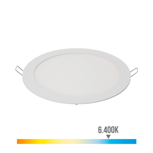 Downlight Led Encastré Rond 20w Lumière Froide 6400k 1500lm Blanc Ø22.5cm Edm