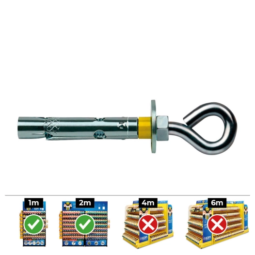 Boite De 25 Pitons Dynabolt Din/Ref Da 8 X 45 Acier Zinqué Celo