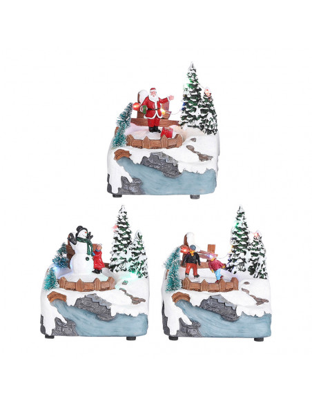 Scene De Noel Plusieurs Modeles 11x9x13,5cm