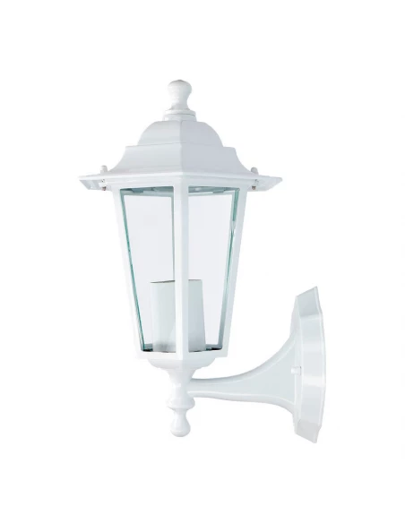 Applique En Aluminium Et Verre Murale. Ip44 E27 60w Couleur Blanche Ø19.5x21x32cm Modèle Zurich Edm