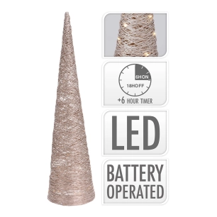 Arbre En Forme De Cone Avec 40 Leds 80cm Doré