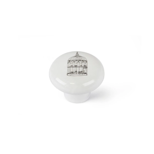 Lot 4 Boutons Ronds Pour Meuble Porcelaine Illustré Mod.E815 Ø40mm. Rei