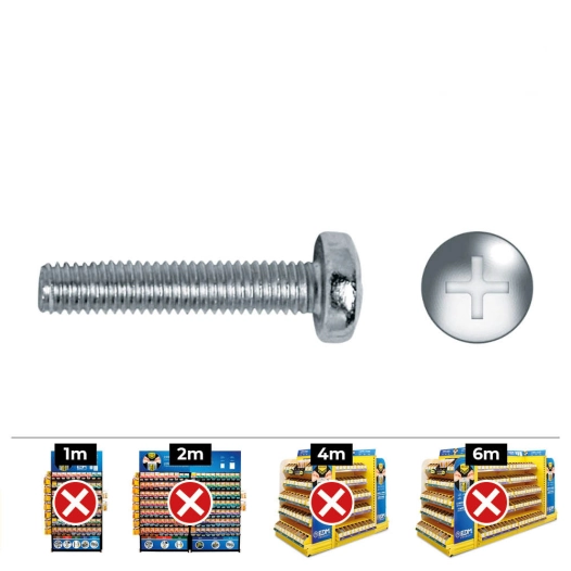 Boite De 500 Vis Metriques A Tete Bombee Phillips Din/Ref 7985 4x25 Zinqué