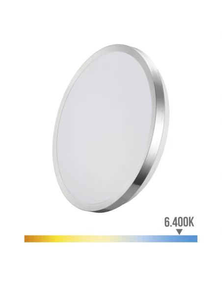 Support Mural Surface Super Led 24w 2490lm 6500k Lumière Froide. Cadre Chromé Edm