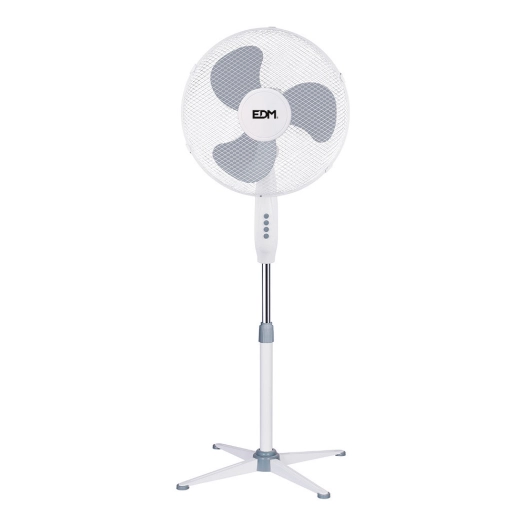 Ventilateur Sur Pied Blanc Puissance: 45w Helices: Ø40cm Hauteur Reglable 105-125cm - Edm