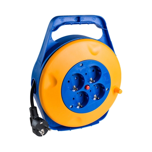 Enrouleur De Cable 10m 3x1mm Avec 4 Prises Bipolaire Et T/Tl Solera 7412/1