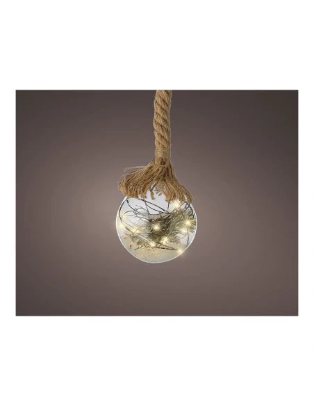 Ampoule 40 Microled Avec Corde Et Decoration Naturelle Ø20x80cm 40 Lm