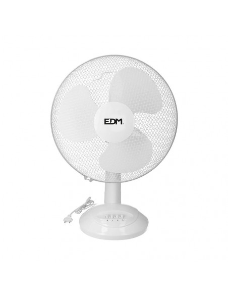 Ventilateur de Table Blanc EDM Compact, 35W, silencieux 30cm - EDM