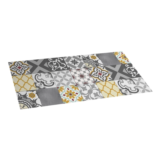Tapis Vinyle Patch Chrome Gris-Ambre 50x110cm