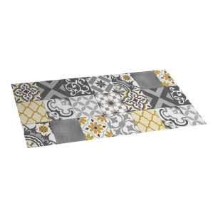 Tapis Vinyle Patch Chrome Gris-Ambre 50x110cm