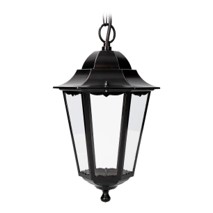 Lampe En Aluminium Et Verre Pour Plafond Ip44 E27 100w Couleur Noir Ø22x96,5cm Modèle Marsella. Edm