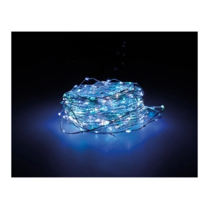 Guirlande Micro Led Extra Dense Clignotante Couleurs Pastel 14m 567l Cable Argent