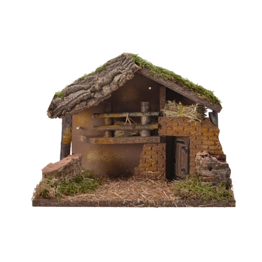 Maison Pour Montage Creche Avec Led Et Mousse 32x16x24cm