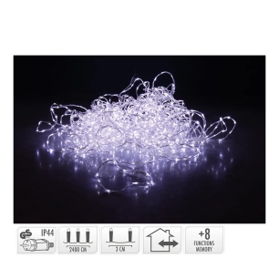 Guirlande Soft Wire 800 Led Blanc Froid 27m 8 Fonctions