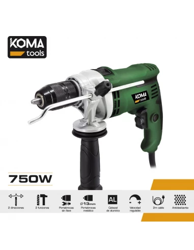 Perceuse À Percussion 750w 12x31,5x22cm Koma Tools