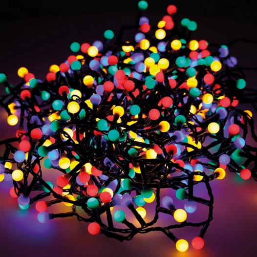 Guirlande Lumineuse Extérieur Led Scintillante ''CHERRY Compact'' 16m 500 Led Multi-Couleur.