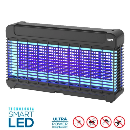 Exterminateur D'insectes Électronique Professionnel Led 11w 47x10x26.3cm Couleur Noire Edm