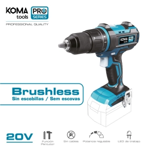 Perceuse/Visseuse 20v Brushless (SANS Batterie Et Chargeur) Mandrin Ø13mm 22x25cm Pro Series Battery Koma Tools