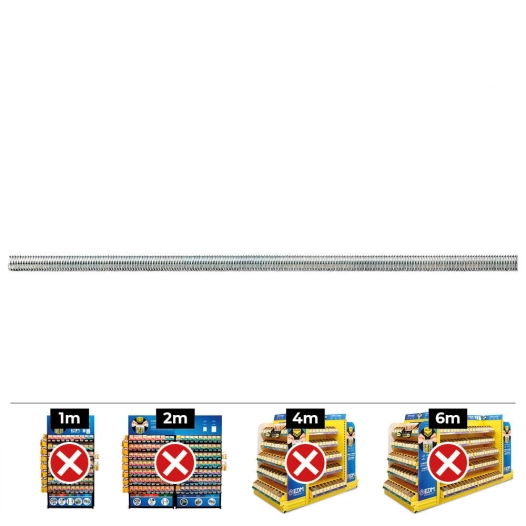 Boite De 100pcs Vis Sans Tête M 6 X 1000 Din / Ref 975 Zinqué