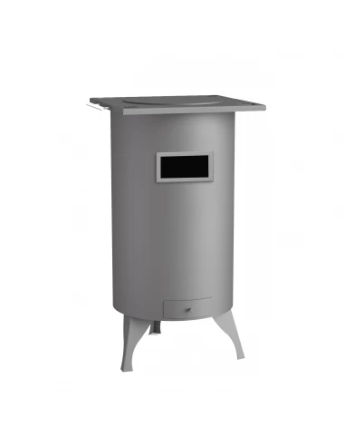 Poêle À Bois Ronde Avec Conduit De Fumée À L'arrière Ø42x78,4cm