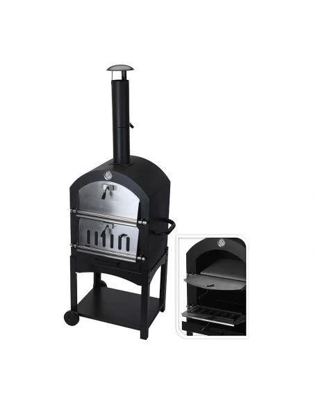 Barbecue Au Charbon Avec Four En Pierre 44,5x65x158cm