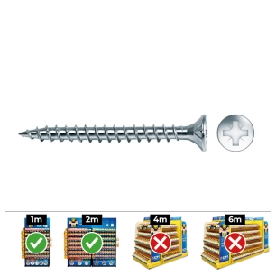Boîte De 200 Vis À Bois Pz Fraisées Din/Ref Vlox 4.5x50 Acier Zinqué + Lubr. Celo