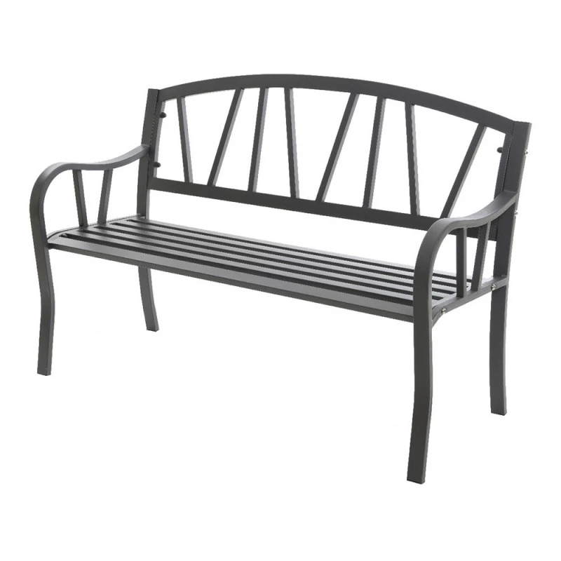 Banc En Fer Couleur: Anthracite 123x53x86cm Pour Extérieur