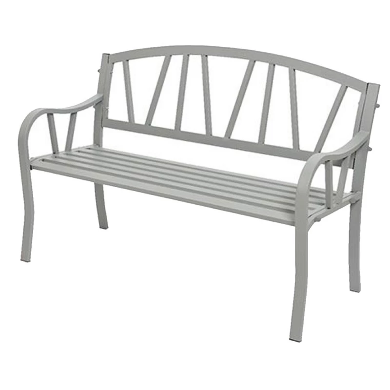 Banc En Fer Couleur: Gris 123x53x86cm Pour Extérieur