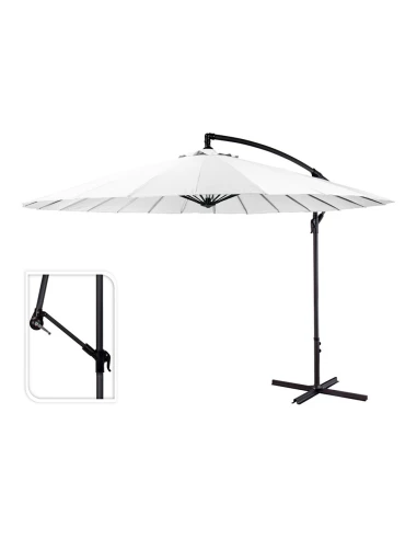 Parasol Excentrique Hauteur Maximale 3m Ø300cm Couleur: Blanc