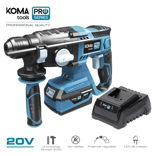 Kit Marteau 20v Avec 1 Batterie 4.0a. Et Chargeur 08772 30x19.5cm Koma Tools Pro Series Battery