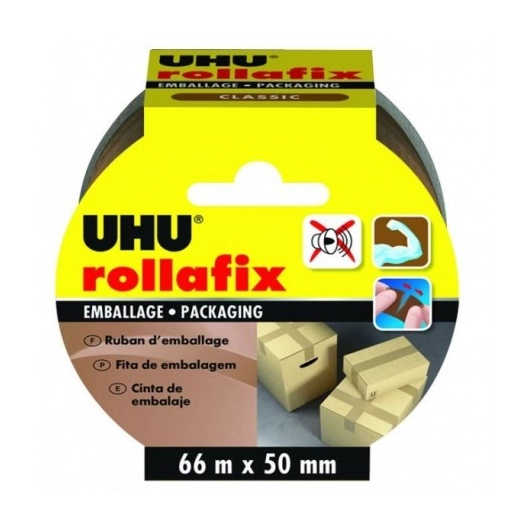 Adhésif Rollafix emballage 66mx50mm marron - UHU