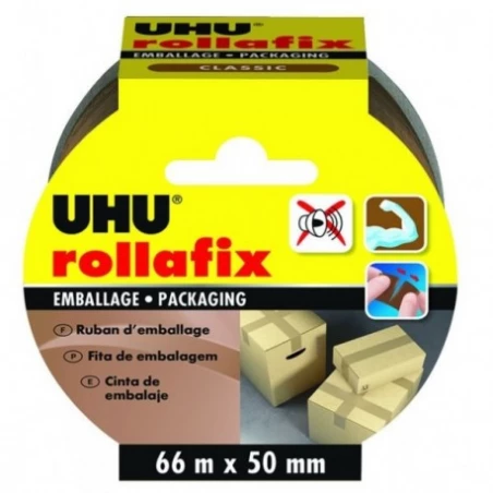 Adhésif Rollafix emballage 66mx50mm marron - UHU