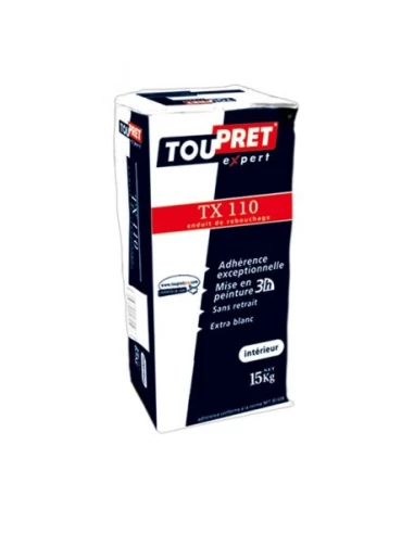 Enduit rebouchage et réparation TX110 - 15kg - TOUPRET