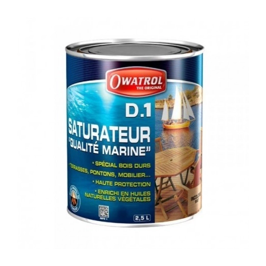 Vernis marine et bois exotiques intérieur-extérieur DEKS OLJE D2 2.5 litres marine - OWATROL