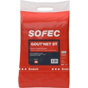 Enduit de projection Gout'net ST finition 25kg blanc - SOFEC
