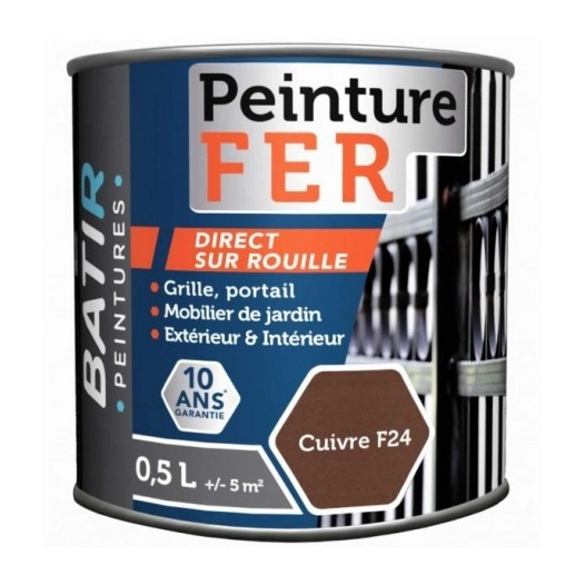 Peinture BATIR Fer forgé 2.5 Litre cuivre - BATIR