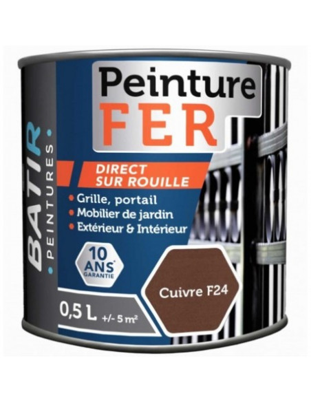 Peinture BATIR Fer forgé 2.5 Litre cuivre - BATIR