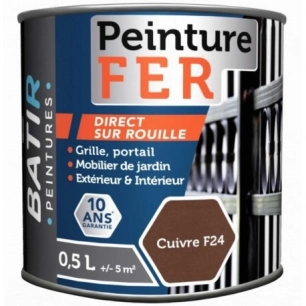 Peinture BATIR Fer forgé 2.5 Litre cuivre - BATIR