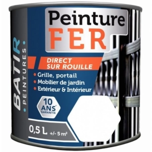 Peinture BATIR Fer satin 2.5 Litre blanc - BATIR