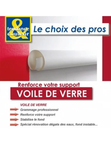 Voile de verre toile 45g rouleau de 25x1m - DECORALIA