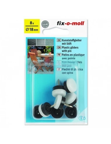 FIX-O-MOLL Patin plas.à clouer_4_patins_marron_de_45x20mm - FIX-O-MOLL
