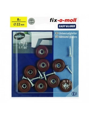 FIX-O-MOLL patin sup-gliss vis_4_patins_marron_de_o_30mm - FIX-O-MOLL