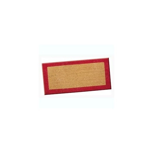DECORMAT Tapis coco écru bordé couleur_rouge_33x60cm - DECORMAT