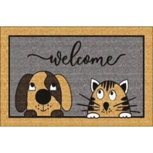 DEHEE Tapis Brosse Coco Chien/Chat Bleu_40x60cm - INTEX-DEHEE